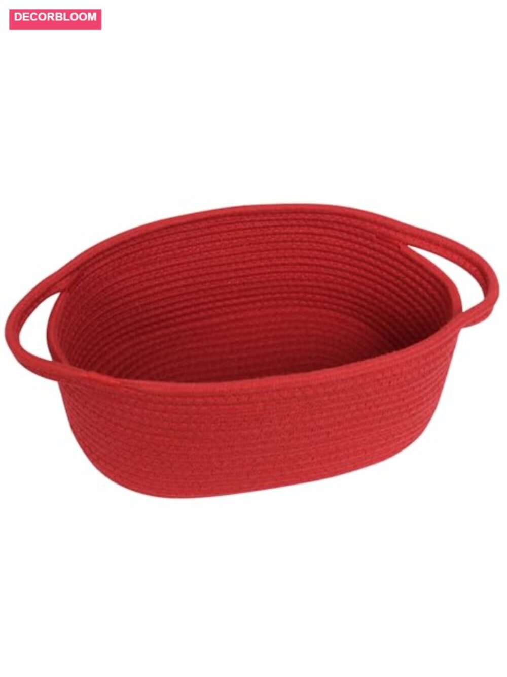 Cotton Rope Woven Basket 13x9x5 Small Storage Bin with Handles